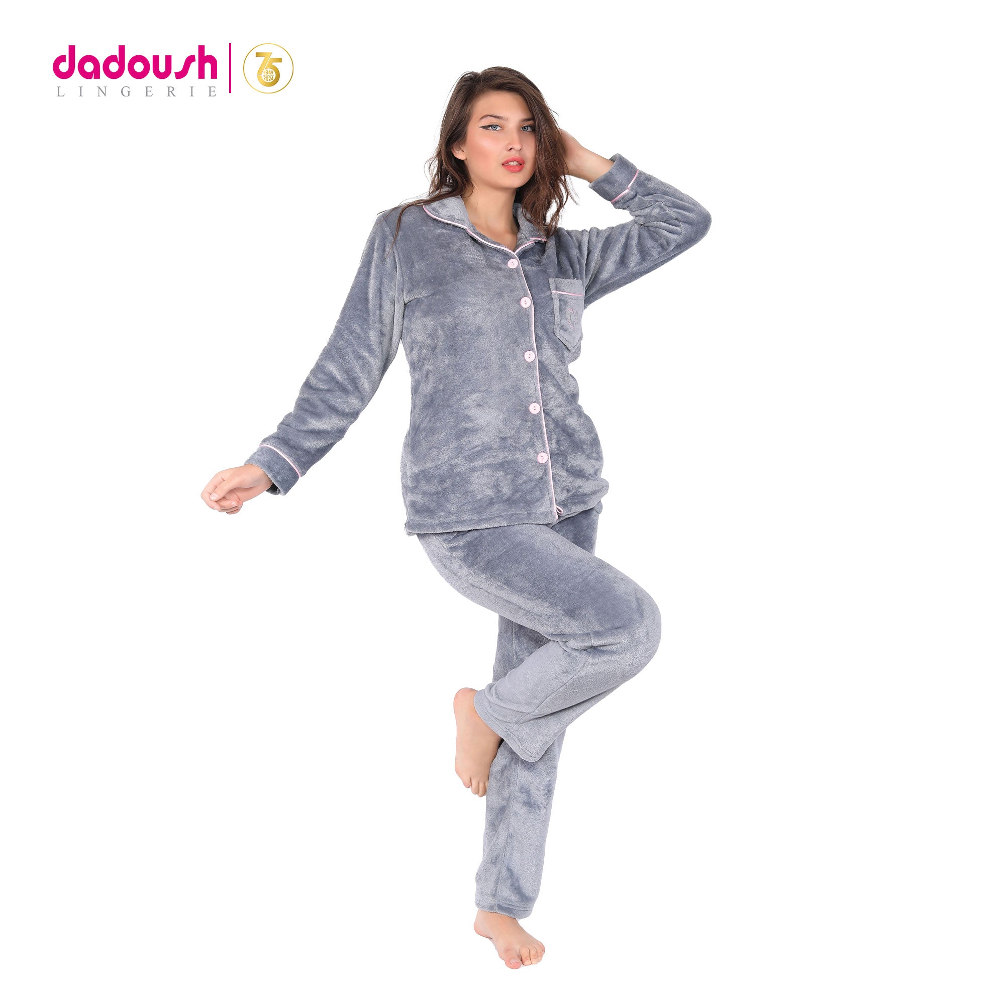 Winter fur pajama with buttons