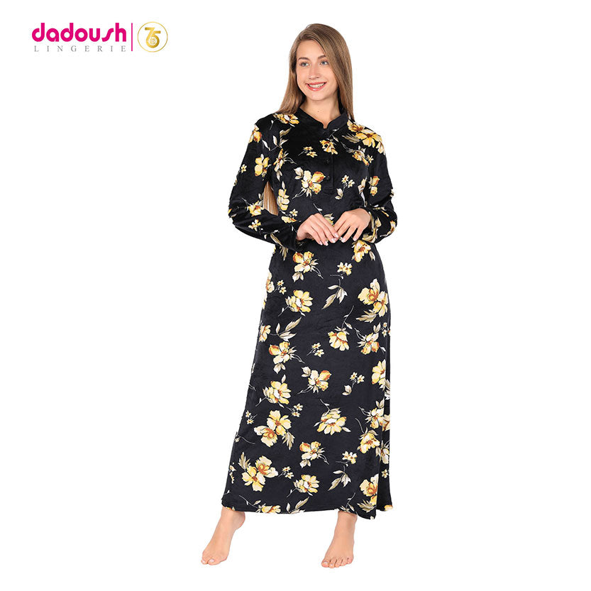 Women's Long Velvet Winter Nightgown