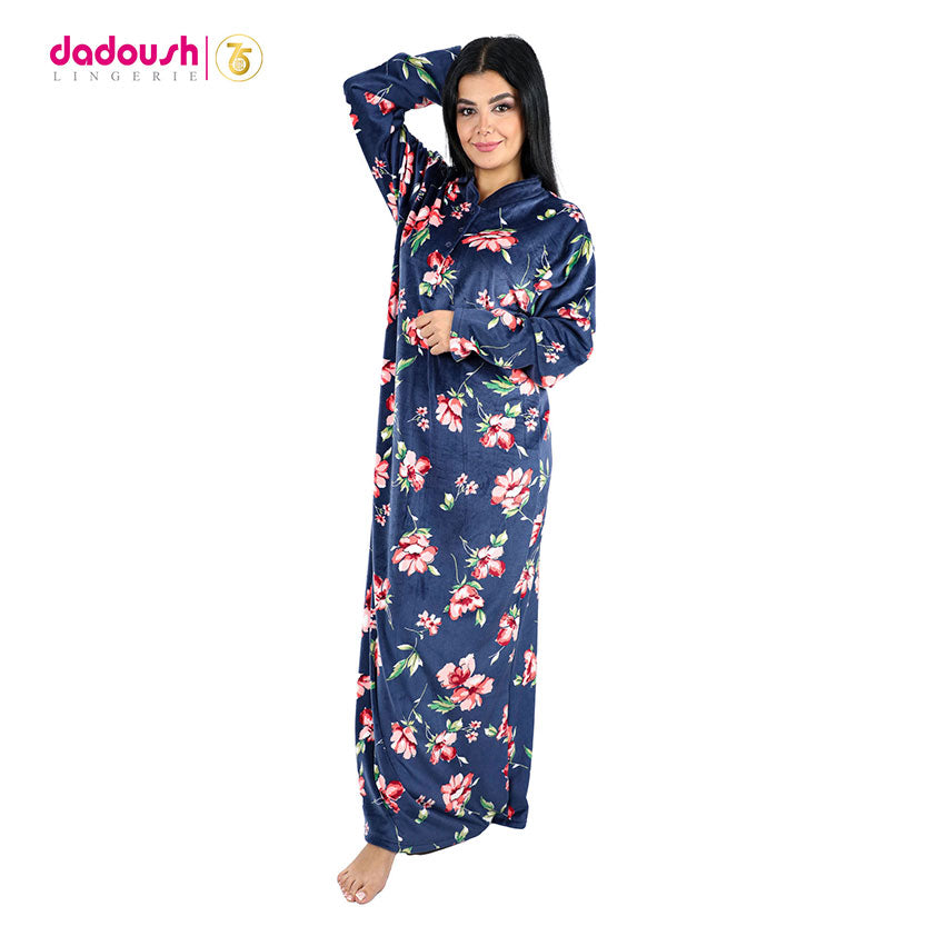 Women's Long Velvet Winter Nightgown