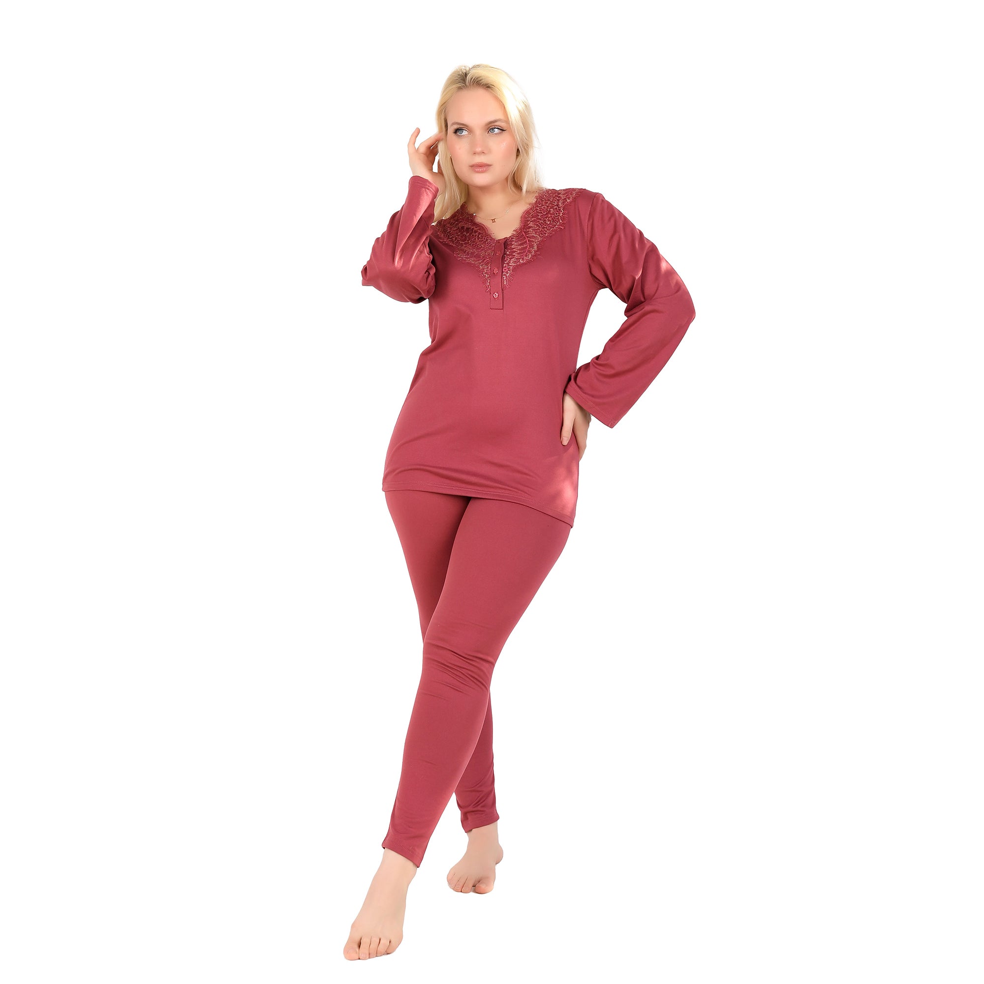 Women's lace-trimmed pajamas