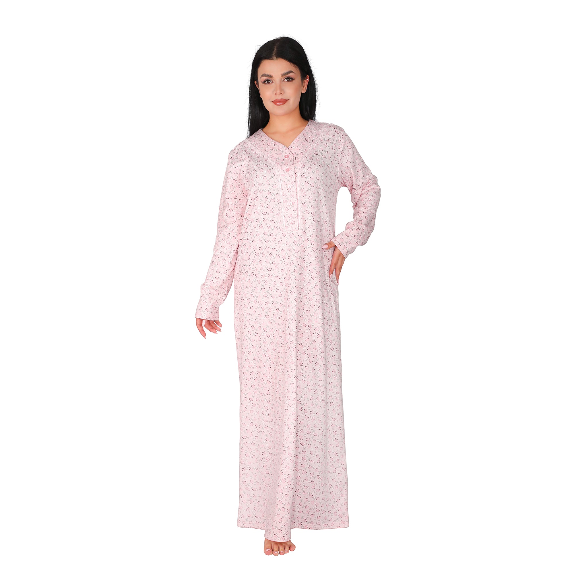 Women's Long Floral Print Nightgown