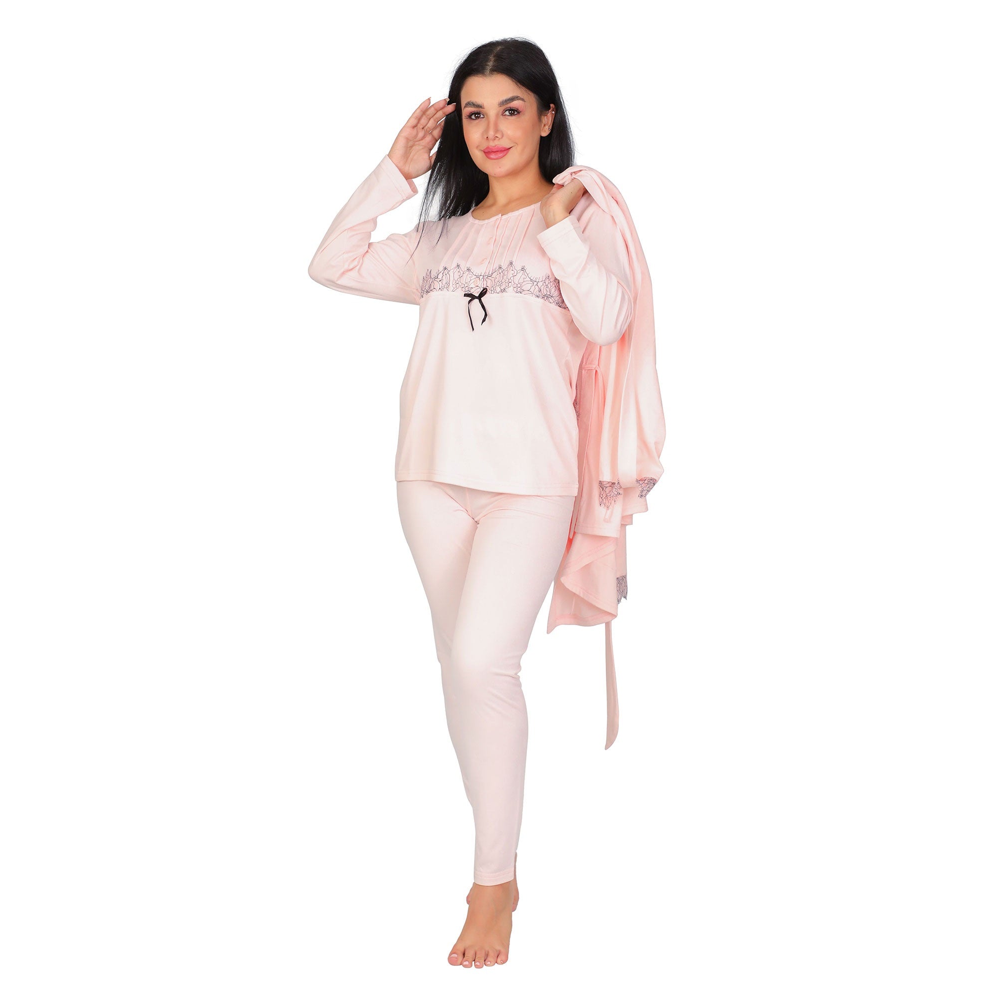 Women's 3-Piece Pajama Set with Robe
